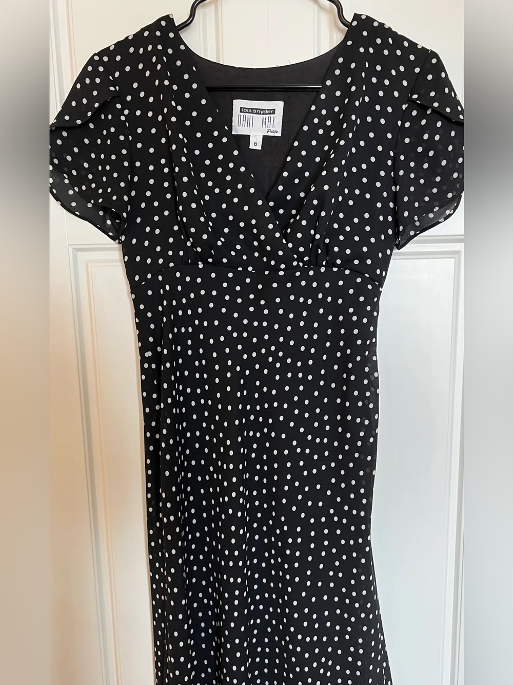 Vintage Black Polka Dot Midi Dress - Picture 2 of 6
